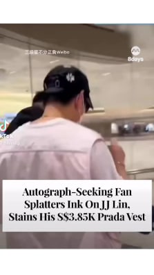Not only did the singer keep his cool, he signed an autograph and took a selfie with the fan.

To read the full story, click the link in our bio.

https://www.8days.sg/entertainment/local/jj-lin-fan-autograph-ink-splatter-stain-prada-vest-827096

📷JJ Lin/Facebook, Weibo
